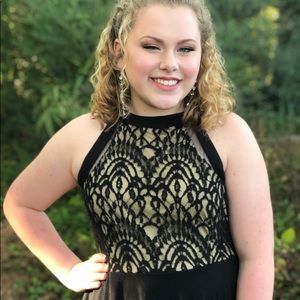 Black and nude homecoming dress